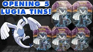 PLASMA PACKS!! OPENING 5 LUGIA EX TINS OF POKEMON CARDS!!!