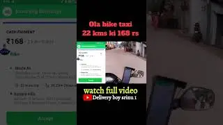 22kms ki 168 rs in ola bike taxi #olabiketaxi #ola #biketaxi