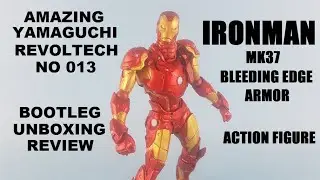 bootleg Amazing Yamaguchi Revoltech  Iron man MK37 Bleeding Edge Armour action figure unboxing