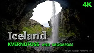 ENJOY ICELAND 2023 💙 SKOGAFOSS and KVERNUFOSS WATERFALLS (by DRONE and GOPRO).Nearby waterfalls.