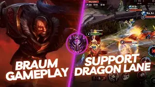 BRAUM GAMEPLAY - SUPPORT DRAGON LANE - RUNES & BUILDS - LEAGUE OF LEGENDS WILD