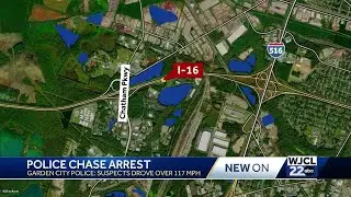 Police: Chase surpassed 117 mph before suspects crashed at I-16 and Chatham Parkway; 2 charged