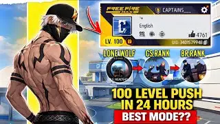 Pushing 100 Lvl. In Just 24 Hours 🥵📈 - Which Mode Is Best For Level Push ✅ ?? #garenafreefire