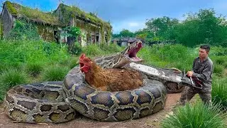 The Cries For Help From a Chicken Trapped By a GIANT Python - but could not survive!