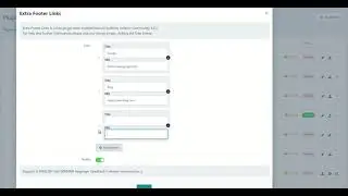 Extra Footer Links Admin Demo