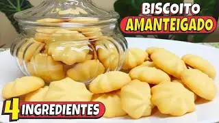 DERRETE NA BOCA❗😍 BISCOITO AMANTEIGADO COM APENAS 4 INGREDIENTES, FÁCIL, RÁPIDO E DELICIOSO!