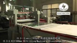 (0.3-3)x1300mm SS Slitting Machine with exchange two slitter