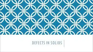 Defect of solid