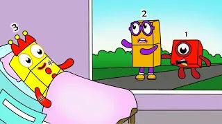 Too Sick to Play: Numberblock 3 Recovery Mission - Numberblocks Fanmade Coloring Story