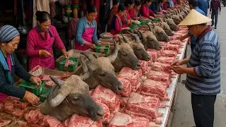Vietnam's Unique Bridge Market - Buffalo Meat and Local Culture | Rural Market
