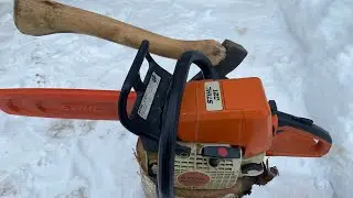 STIHL MS 021 бензопила которой хорошенько наваливали!