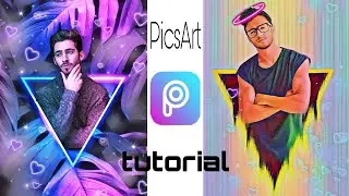 picsart neon triangle tutorial  | picsart editing | step by step | just five minute |  THE KAVIYA ❤❤