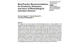 What Does a Trustworthy Methodological Literature Review Look Like?