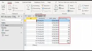 How to calculate the remaining days using datediff on Query design in Microsoft access