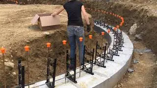 Dome stem wall built with Spider Ties- Rebar