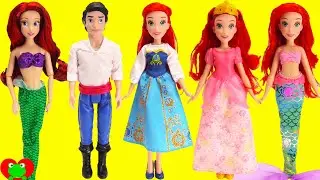 Unboxing 3 Princess The Little Mermaid Ariel and Prince Eric