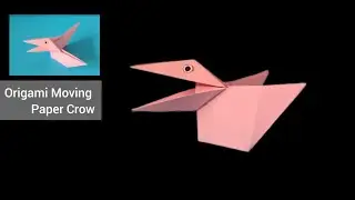 How to make moving paper crow - origami talking crow - bird origami -paper Bird