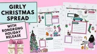 PLAN WITH ME | GIRLY PINK CHRISTMAS SPREAD | NEW ​⁠@rongrongdevoeillustration  HOLIDAY LAUNCH