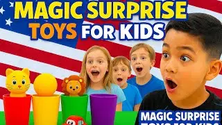 Surprise Toys Hidden in Colorful Cups &ndash; Fun Challenge for Kids!