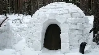 IGLOO. Build Snow House. Solo Winter Bushcraft.