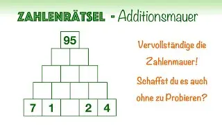 Kannst du diese Zahlenmauer der Addition lösen? | Zahlenmauer 5 Reihen
