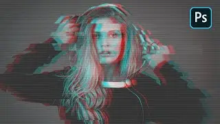 Glitch Effect on Portrait Photoshop Tutorial