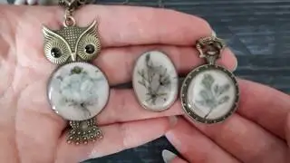 Кулоны 🎀 и кольцо 🎀 из настоящих цветов в смоле