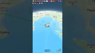 London - England, UK to Kaula Lampur, Malaysia| Travel map animation via Flight