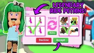 TRADING ONLY  *RIDE POTIONS*  in ADOPT ME ROBLOX! (I GOT LEGENDARY PETS!)