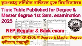 #kkhsou exam Time table published//Degree& master degree 1st semester January 2025