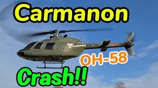 Carmanon Ultra-high Simulated RC Helicopter - 27:1 Scale Bell OH-58 Unbox, Flight,Crash