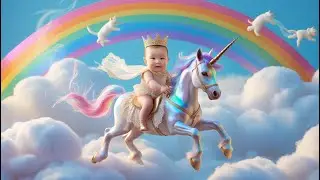 Whimsical Unicorn Ride | Baby Prince/Princess in a Dreamy Fantasy World.#aianimation #Shorts