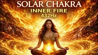 Solar Chakra Inner Fire | 432Hz Power Activation | Theta + Gamma Infinite Synchronization Meditation