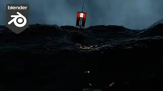 Buoy In The Ocean In Stormy Weather  |  Blender Animation  |  Blender 3.4