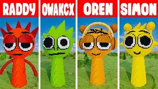 Minecraft SPRUNKI INCREDIBOX BUILD CHALLENGE NOOB vs PRO vs HACKER vs GOD