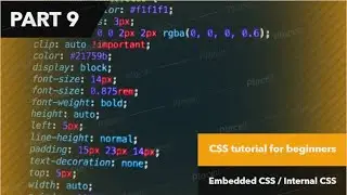 CSS tutorial for beginners|tutorial #9|Embedded CSS (Internal CSS)