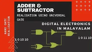 Realization of Adder & Sub-tractor using universal gate (NAND) | DE Lab VLect 4 | Malayalam