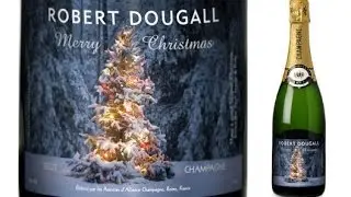 Tree Lights Personalised Christmas Champagne