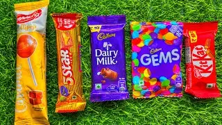 Satisfying video Asmr lollipops candy and chocolate jelly gummy candy asmr rainbow cutting video