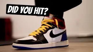 Jordan 1 Retro High OG SP Fragment x Union LA Varsity Red Sport Royal On Foot  (Amazing!)