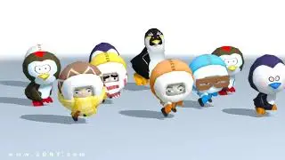 3DRT Eskimo vs penguins cartoon animated pack