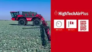 Agrifac Condor Endurance with HighTechAirPlus spraying at 16km/h with windspeed of 31 km/h