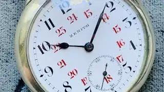 Pocket Watch ZENITH Open Face Arabic Index Grand Prix Paris 1900 without lid/back cover Swiss made