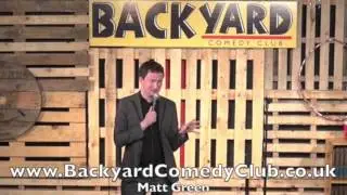 Comedian Matt Green meets an odd couple at the Backyard Comedy Club