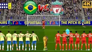 BRAZIL VS LIVERPOOL WORLD CUP FINAL PENALTY SHOT OUT #worldcup #100kviewers #subscribe