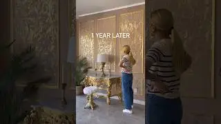 It&rsquo;s been a year now since I created this wall! #kachafurniture  #wallart #goldleafing
