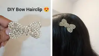 How to make bow hair clip at home| Hair clips ideas| Hair accessories making at home|