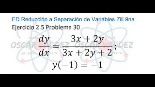 Ejercicios 2.5 Problema 30 ZILL Soluciones por Sustitución reducción a separación de variables