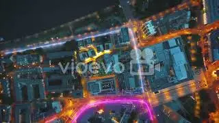 Top down hyper lapse footage of traffic in urban borough at night