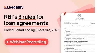 RBI&rsquo;s 3 rules for loan agreements under DLD 2025 | Webinar Recording